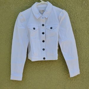 NWT Maison Jules Women's White Denim Jacket